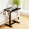 Tangkula Mobile Standing Desk Height Adjustable Overbed Bedside Table w/ Cup Holder & Headphone Hook - 2 of 4