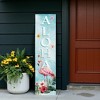 HomeRoots 36" Blue And White Solid Wood Tropical Flamingo Aloha Porch Sign - 2 of 4