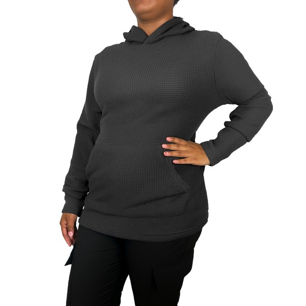 Sudadera con capucha térmica de punto waffle y ajuste holgado para mujer de Blue Ice