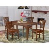 Modern Dining Set 5 Piece - Rectangle Table & 4 Chairs - Mahogany Finish - Art Nouveau Design - 2 of 4