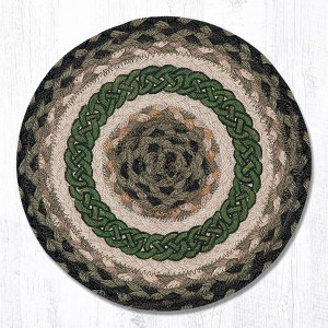 Earth Rugs Irish Knot Printed Round Trivet – 10"x10" Celtic Braided Jute Table Mat with Timeless Heritage Design - 1 of 3