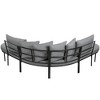 Chery Life Patio Half- Moon Curved Sofa Set with Coffee Table for 6 People, With Seats and Backrest Cushions for Garden - 3 of 4