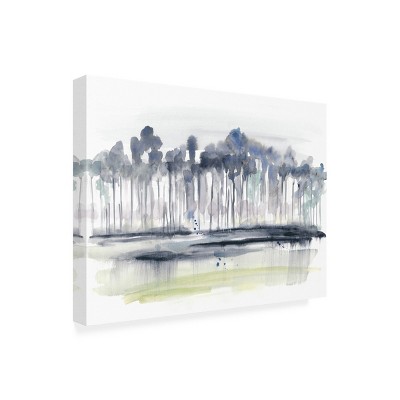 Trademark Fine Art -Jennifer Goldberger 'Tree line Splash II' Canvas Art