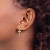 Black Bow Jewelry Polished Crucifix Dangle Post Earrings in 14k Yellow Gold - 3 of 4