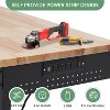 48"x24" Adjustable Workbench, 2000LBS Heavy Duty Table with Rubber Wood Top, Power Outlet, Pegboard, Lockable Casters, for Garage/Workshop/Shed - 3 of 4