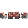 Ovios Tampa 6pc Wicker Outdoor Patio Furniture Conversation Sofa Set with Swivel Chairs and Cushions - 2 of 4