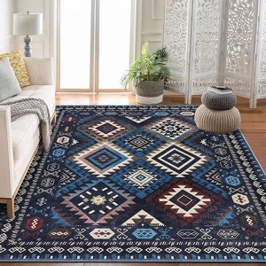 Washable Modern Area Rug Geometry Style Bohemian Rustic Geometric Easy-Cleaning Bedroom Kitchen Living Room Non Shedding - 1 of 4