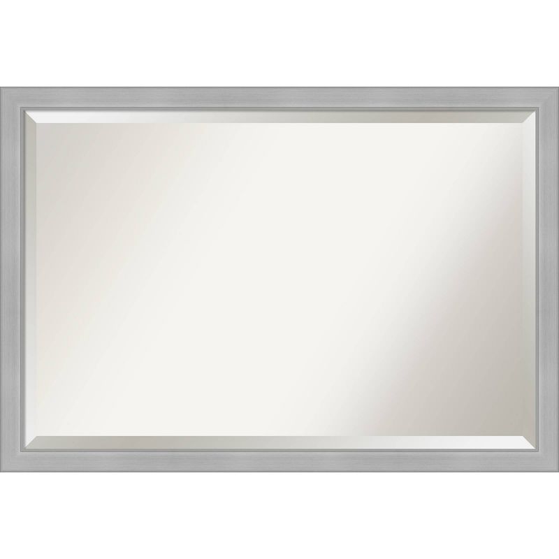 Vista Brushed Framed Bathroom Vanity Wall Mirror Nickel - Amanti Art, 1 of 11