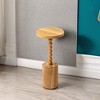 COZAYH Farmhouse Round Pedestal Martini Table for Living Rooms, Bedrooms & Small Spaces, for Holding Drinks, Plants, Lamps or Decorative Pieces, Brown - 4 of 4