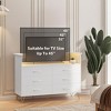 Jojoka Modern 6 Drawer Dresser with Power Outlets, LED Light Strip, and Steel Frame, Storage Chest for Bedroom or Hallway - 4 of 4
