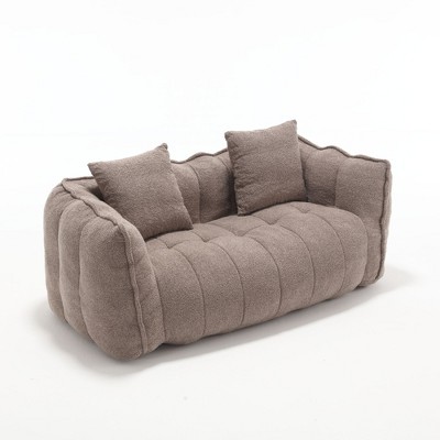 NicBex 64.57 Inch Chenille Couch 2-Seater Recliner Sofa with 2 Throw Pillows for Living Room,Apartment,Bedroom