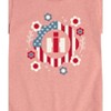 Girls' - Case IH - Patriotic Flowers Fitted Short Sleeve Graphic T-Shirt - 2 of 4