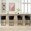 HYLEORY Counter Height Bar Stools 24'' Bar Stools Set of 2 Leather Bar Chairs Modern Upholered Barstools with Back for Kitchen Counter,Black - 4 of 4