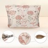 Unique Bargains Zipper Floral Travel Canvas Makeup Bag Pink 8.46"x6.69" 1 Pc - 4 of 4