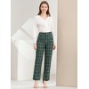 INSPIRE CHIC Women's Plaid Elastic Waist Casual Work Office Long Pants - 3 of 4