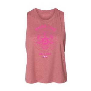 Women's Barbie Barbie Land Graphic Racerback Tank - Heather Mauve - Small - 1 of 2