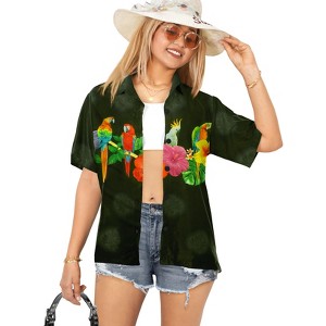 LA LEELA Button Down Shirt Casual Summer Beach Party Blouse Shirt Hawaii Blouses Short Sleeve Vacation Dress Tops Tee Hawaiian Shirts - 1 of 4
