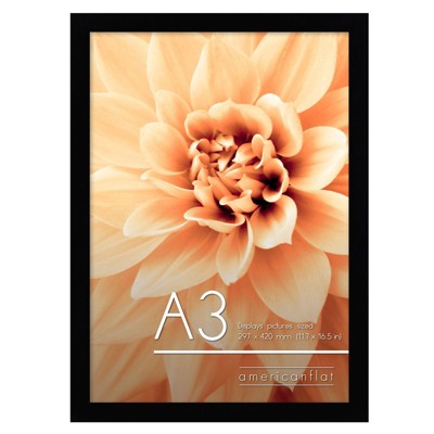 Americanflat A3 Picture Frame with Shatter-Resistant Glass - 11.7x16.5 Frame with Engineered Wood - Signature Collection - Black