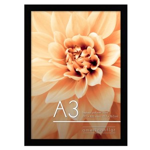 Americanflat A3 Picture Frame with Shatter-Resistant Glass - 11.7x16.5 Frame with Engineered Wood - Signature Collection - Black - 1 of 4