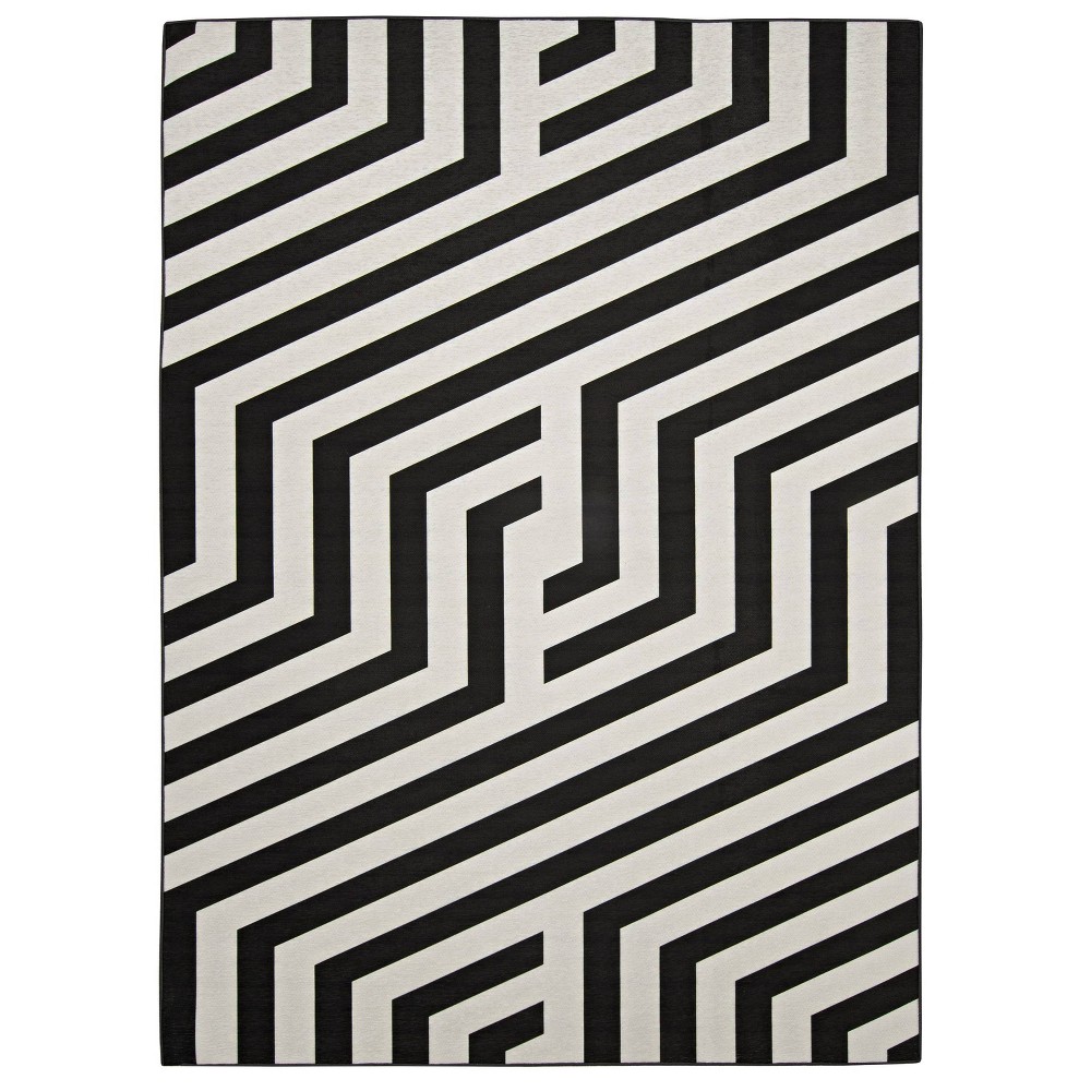  Jasile Washable Outdoor Rug Ivory/Black