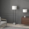 Hudson and Canal 65.5" Floor Lamp: Blackened Bronze, Concrete Base, Polyester Drum Shade - 4 of 4