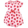 Touched by Nature Baby and Toddler Girl Organic Cotton Dress and Cardigan 2pc Set, Strawberries, 2 Toddler - 3 of 4