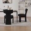 Sapphtopaz Modern Upholstered Chenille Dining Chairs, Curved Back Accent Chairs Kitchen Chairs with Rubberwood Legs for Dining Room, Kitchen - 4 of 4