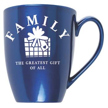 Elanze Designs Family The Greatest Gift of All Navy Blue 10 ounce New Bone China Coffee Cup Mug