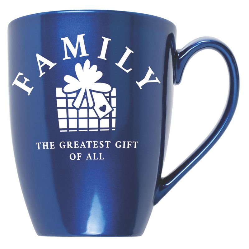 Elanze Designs Family The Greatest Gift of All Navy Blue 10 ounce New Bone China Coffee Cup Mug, 1 of 2