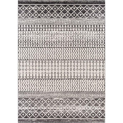 Mark & Day Louise 7'10"x11' Rectangle Woven Indoor Area Rugs Black/White: Stain-Resistant, Pet Friendly, Bohemian Decor