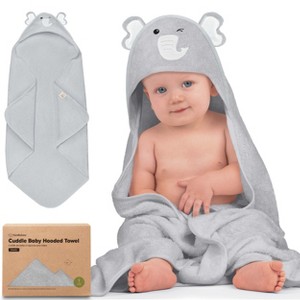 KeaBabies Cuddle Baby Hooded Towel, Organic Baby Bath Towel, Hooded Baby Towels, Baby Beach Towel for Newborn, Kids - 1 of 4