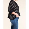 Women's Black Crop Sweater with Gold Threaded Stripe - VOCAL APPAREL - 2 of 4