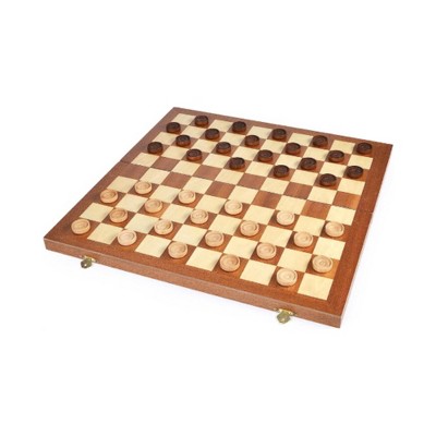 Probe Hues Wooden Folding Checkers Game Set