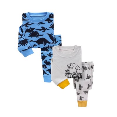 BenBen Trains/Dark Dinosaurs 2 Pack Kids Pajamas