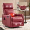 Heat Massage Manual Recliner Chair with 360° Swivel Rocker, Faux Leather/Chenille Accent Chair for Living Room/Bedroom - ModernLuxe - 2 of 4