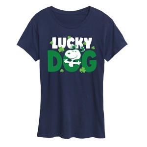 Women's - Peanuts - Snoopy Lucky Dog Short Sleeve Graphic T-Shirt - 1 of 4