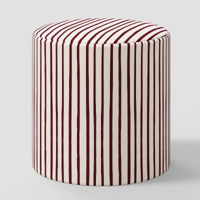 Drum Ottoman in Waverly Stripe Berry Cream - Threshold™