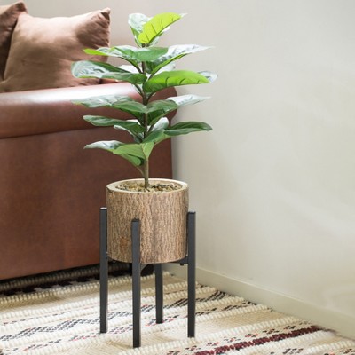 Adjustable Black Metal Plant Holder for Medium Flower Pots