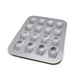 USA Pan Bakeware Madeleine, Warp Resistant Nonstick Baking Pan, Made in The USA from Aluminized Steel, 16-Well, Silver