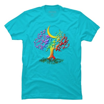 Adult Design By Humans Rainbow Pride Tree of Life By Fluffydstroyer T-Shirt