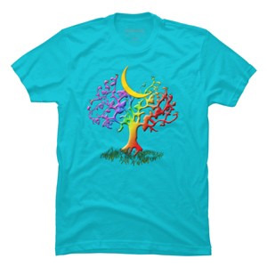 Adult Design By Humans Rainbow Pride Tree of Life By Fluffydstroyer T-Shirt - 1 of 2