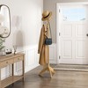NAYSAYE Coat Hanger Solid Wood Freestanding Coat Rack with 11 Hooks for Entryway Bedroom or Living Room, Natural, 17.5"*17.5"*70" - 2 of 4