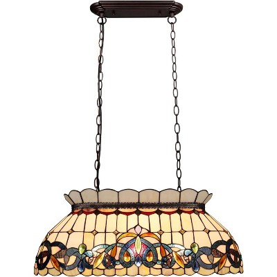 Chloe Lighting Serenity Victorian-Style 3-Light Dark Bronze Finish Island Pendant 28" Wide