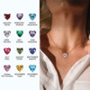 Unique Bargains Women's Birthstone Cubic Zirconia 18K Gold Plated Heart Necklace 17.7" - 3 of 4