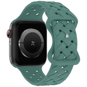 HTUTWOO Braided Weave Bands, Compatible with Apple Watch 38/40/41/42/44/45/46/49mm, Silicone Sport Strap for iWatch Series 10 9 8 7 6 5 Ultra SE - 1 of 4
