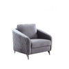 Velvet Accent Armchair with Diamond Stitching, Pocket Coil Seat and Chrome Legs for Living Room - 2 of 4