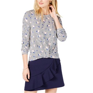 maison Jules Womens Twist-Front Pullover Blouse - 1 of 1