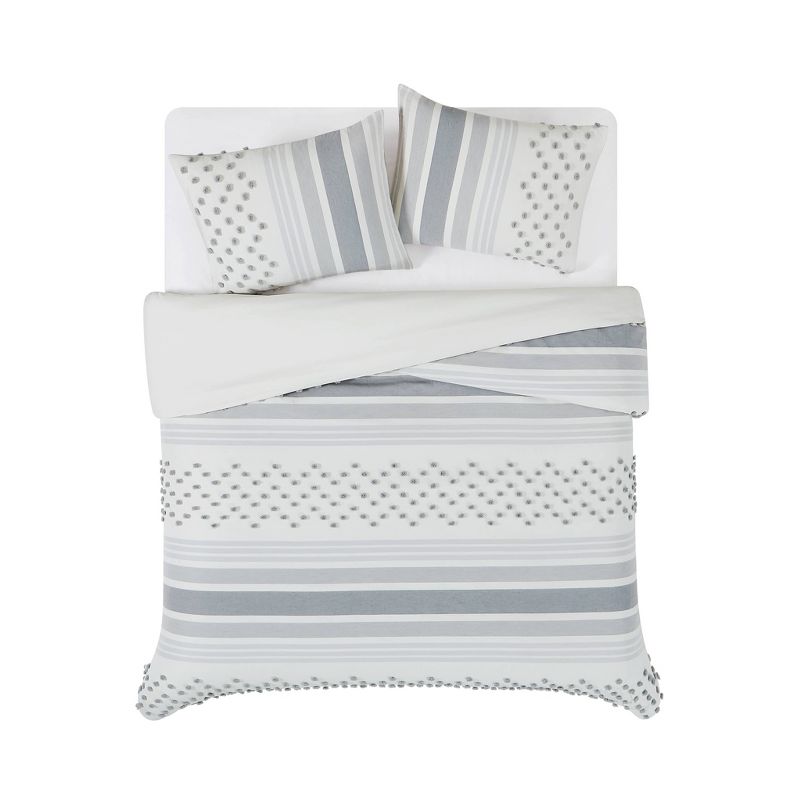 2pc Twin/Twin Extra Long Mia Tufted Texture Comforter Set Gray - Brooklyn Loom, 4 of 6