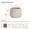 LuxenHome 15.5" Dia Round Concrete Planter Large Indoor Outdoor Plant Pot with Drainage Hole and Plug Modern Off-White Ripped Flower Pot - 3 of 4