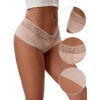 INSPIRE CHIC Women's Lace Ice Silk Hollow Out Mid Rise Comfort Boyshorts  Briefs - 3 of 4